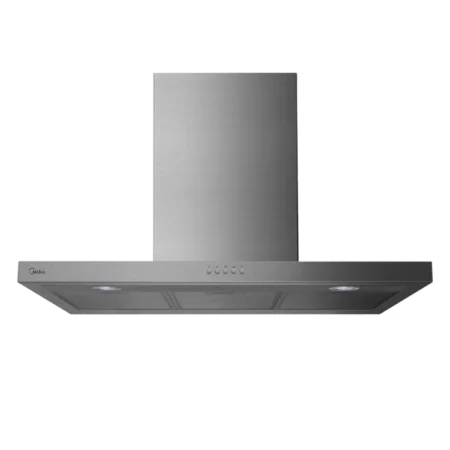 Midea 90cm Cooker Hood| Stainless Steel, Push Button, 3 Speeds, 2 LED Lights, Single Fan Motor with Suction from Centre [90M21]