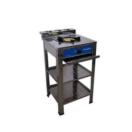 Nasco 1 Burner LPG Gas Stove w/ Stands |2 Shelves [NASGS-K1CSS-SI]