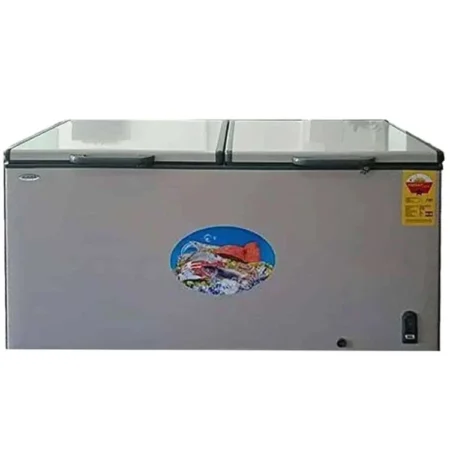 Aucma 630L 2-Star Double Door Commercial Chest Freezer| Quick Freezing, Stylish Big Handle, LED Light, Door Lock Design [BD-668]