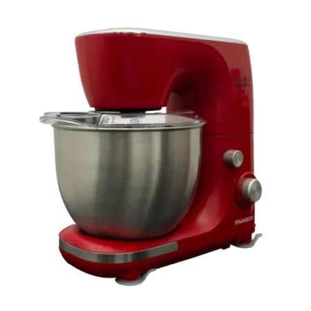 Nasco 800W 5-Speed Stand Mixer w/ 5L Removable S/S bowl | Flat Beater, Balloon Whisk, Dough Hook, Turbo Function, Red [NAS-KM5005B-GS]