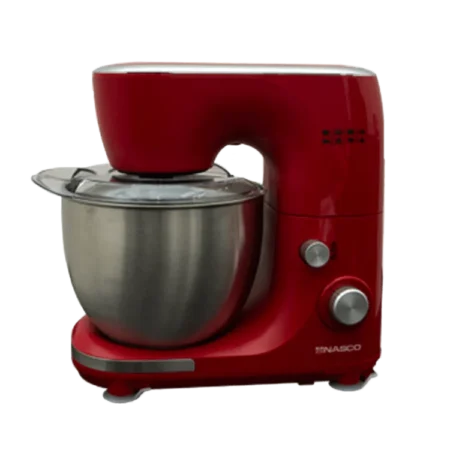Nasco 800W 5-Speed Stand Mixer w/ 5L Removable S/S bowl | Flat Beater, Balloon Whisk, Dough Hook, Turbo Function, Red [NAS-KM5005B-GS]