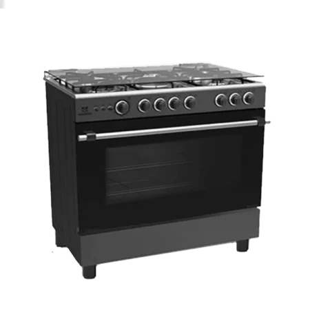 Nasco 90×60 5 Burner  Gas Cooker w/ Grill | Black [NASGC-LME90B]