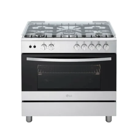 LG 90×60 5 Burner Gas Cooker w/ Grill |  Removable Door Glass, Rotisserie Grilling, Flame Failure Device [FA415RMA]