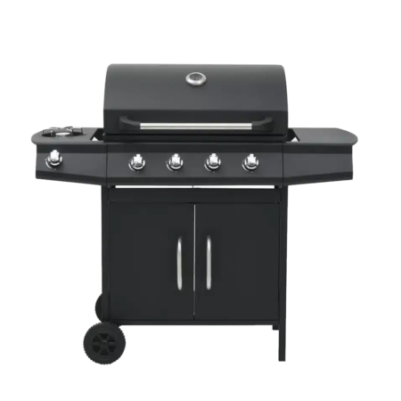 Decakila 4 Burner Gas BBQ Grill w/ Side Burner | Stainless Steel Propane Grill w/ Thermometer, Single Ignition Main Burner, Piezo Ignition Side Burner [KMGS006B]