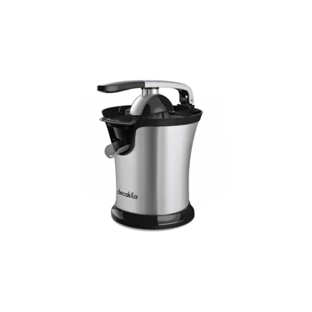 Decakila 160W Electric Citrus Juicer Press w/ Humanized Handle and Stable Base| Stainless Steel Juicer Squeezer, Efficient Filtration System, BPA Free 2 Press Cones for Grapefruit, Orange and Lemon [KEJC008B]