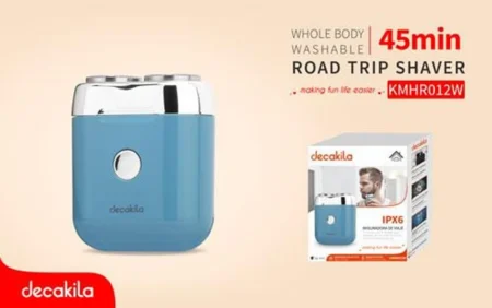 Decakila Portable Trip Shaver| IPX6 Waterproof, Travel Lock, Magnetic Cover [KMHR012W]