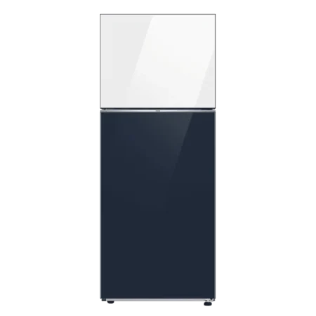 Samsung 411L 4-Star BESPOKE Top Mount Freezer Refrigerator | All Round Cooling Freshness, Optimal Fresh+ in Clean White + Clean Navy Blue [RT42CB66218AGH]