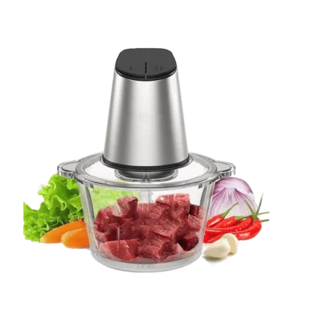 Decakila 2.0L 2-Speed Food Chopper| 300W, Stainless Steel Body, Glass Bowl [KEMG011B]