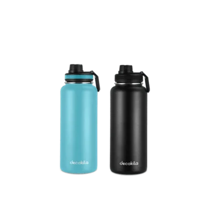 Decakila 32 Oz Vacuum Flask Double Wall Vacuum Insulated Stainless Steel 2-Pack of Water Bottles| 0.9L, BPA-Free, Dishwasher Safe, Easy to Carry [KMTT027B]