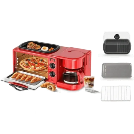 Decakila 1050W 3-in-1 Breakfast Station| Bake, Fry, Prepare Coffee [KEEV003R]