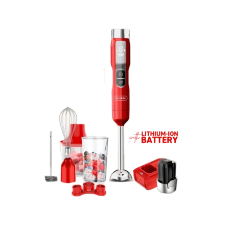 Decakila 100W 5-Speed 5-in-1 Cordless Rechargeable Immersion Hand Blender w/ LED Display| Stainless Steel Blades [KEJB056R]