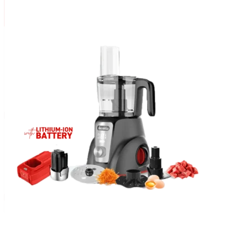 Decakila 250W 1.25L Cordless Rechargeable Food Processor w/ LED Display| Stainless steel blades, Chopping, Slicing, Cutting [KEMG027B]