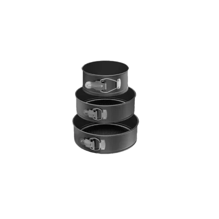 Decakila Springfoam Pan Set of 3pcs Carbon Steel w/ Non-stick Coating | Removable Bottom, BPA Free, For Cheese Cake, Tiered Wedding, Ice Cream Cake & More [KMTT078B]