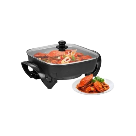 Decakila 1500W 30×30cm Electric Skillet| One Pot for all Cooking Needs, Variable Temperature Control, Non-stick Cooking Surface, Dishwasher Safe, Tempered Glass Lid [KEEC051B]