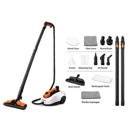 Decakila 1800W Powerful Multipurpose Steam Cleaner | 5.0Bar High-Pressure Steam Cleaner for Home & Car Use, 110°C High-Temperature Steam Cleaner for Carpets, Floor Steam Cleaner with Stainless Steel Inner Pot, 1.8L Tank [KEEN017W]
