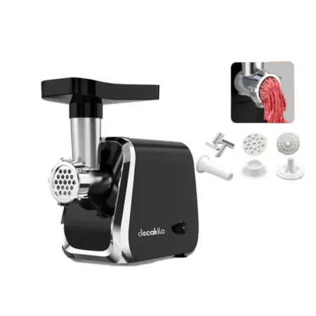 Decakila 600W Electric Meat Grinder | Stainless Steel Meat Mincer with Grinding Plates/Sausage Stuffer/Food Pusher for Home Kitchen Use, High-Performance Motor, Forward and Reverse Rotation Function [KEMG021B]