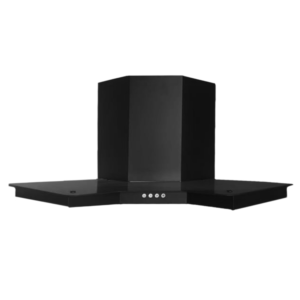 90cm Corner Wing Black Hood Extractor