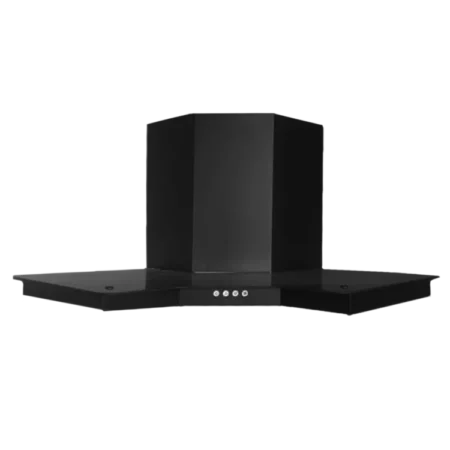90cm Corner Wing Black Hood Extractor