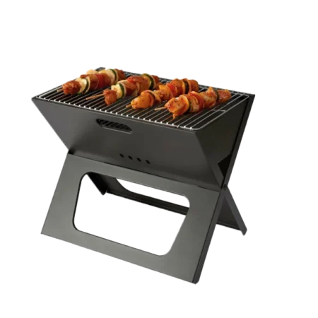 Decakila 17" Portable Foldable Notebook Charcoal BBQ Grill | Stainless Steel Grill, 3.5mm Cooking Bars, Large Grilling Surface and Capacity Grill for Camping, Travel, Garden, Outdoor Barbecues [KMCC014B]