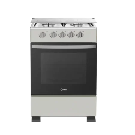 Midea 50×50 4 Burner Gas Cooker| Glass Lid, Silver Mirror [SP5055T082-S]