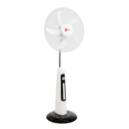 H&A 18'' Rechargeable Stand Fan w/ Remote Control| 9-Speed Control, LED Night Light, Over-discharge & Over-charge Protection, USB for Mobile Charging, Powered by AC Electricity, DC Battery [300A-18]