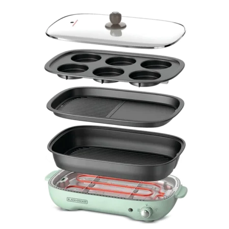 Black & Decker 1400W Multifunction Cooker w/ Stepless Temperature Control| Hotpot, Grilling, Baking, Roasting, Boiling, Stewing, and Frying [GMF1400-B5]