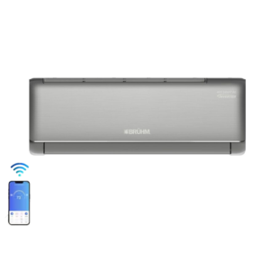 Bruhm 2.0hp R32 Premium Smart WiFi Inverter AC | Black Series, Metal Polished Indoor Panel, Golden Fin, Fast Cooling [BAS-18ICQB]