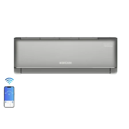 Bruhm 2.0hp R32 Premium Smart WiFi Inverter AC | Black Series, Metal Polished Indoor Panel, Golden Fin, Fast Cooling [BAS-18ICQB]