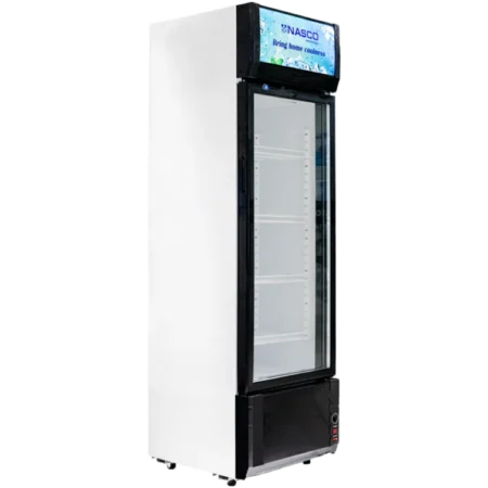 Nasco 358L Commercial Beverage Refrigerator| Energy Saving, Adjustable Thermostat, Low Noise Operation [NAS-FL400-1DR]
