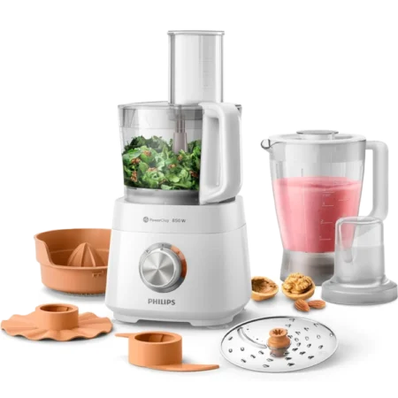Philips 850W Viva Collection Compact Food Processor| 30 Functions, 2-in-1 Stainless Steel Disc, Citrus Press & Mill [HR7520/02]