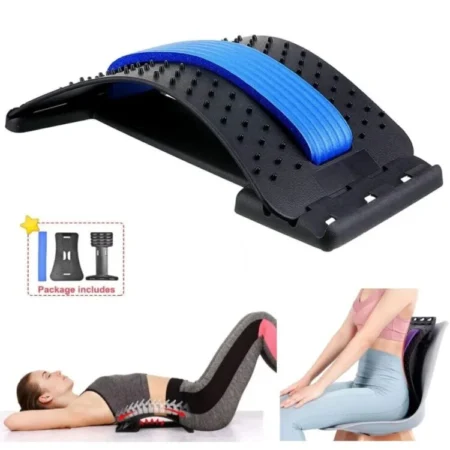 Back Stretcher Waist Relax Mate|  Back Massager Stretcher for Pain Relief, Multi Level Spine Deck with 3 Adjustable Settings, Lower Back Pain Relief Stretcher for Spinal Decompression, Portable Spine Aligner with Massager