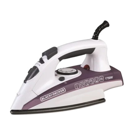 Black & Decker 1750W Steam Iron w/ Non-stick Soleplate| Self-Cleaning, Drip & Spritz Function, Quickly Removes Stubborn Creases  [X1750-B5]