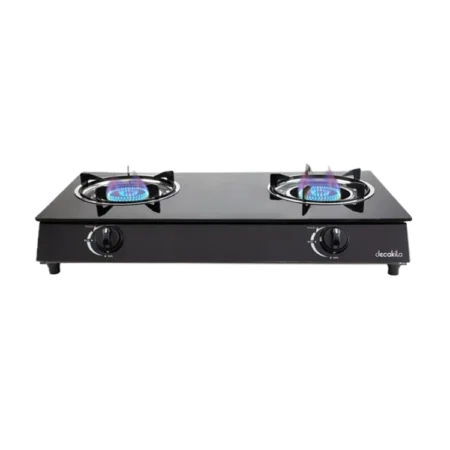 Decakila 2 Burner Auto Ignition Gas Stove w/ Tempered Glass Panel| Explosion-proof Film, 2.7kW+2.7KW, Beautiful Design [KMGS043B]