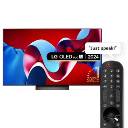 LG 55" OLED evo C4 4K Smart AI TV w/ Magic Remote, 2024 | WebOS 24 Dolby ATMOS HDR 10 Smart TV, 120Hz Refresh Rate, Dolby Vision, HLG,α9 AI Sound Pro (Virtual 9.1.2 Up-mix) [OLED55C46LA]