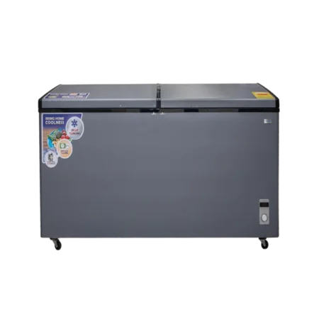 Nasco 425L 2-Star Double Door Chest Freezer| 2 Storage Baskets, Silver [NAS-500FL-DD]