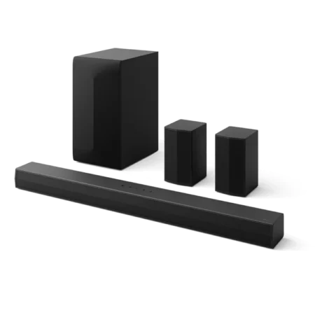 LG 600W 5.1Ch Soundbar S65TR Dolby Digital Soundbar for TV w/ Wireless Woofer and Wireless Rear Speaker (2024 Model)| Bluetooth, AI Sound Pro, Clear Voice Pro [S65TR]
