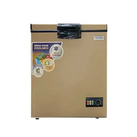 Nasco 150L 2-Star Chest Freezer| 145L Net Capacity, Powerful Compressor, Energy Saving, Gold Colour [NAS-200FL-G]