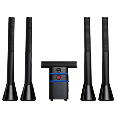 Asano 300W P.M.P.O Bluetooth Tower 5.1ch Home Theater Speaker System w/ Extra Bass Subwoofer  | Surround Sound, LED Display, FM, USB Drive, MP3, SD, Remote [TK-2027-5.1L]