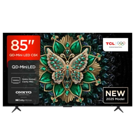 TCL 85" C6K Premium QD-Mini LED TV (2025)| QLED with Mini LED, Ultra Slim Design, Game Master, HVA Panel Technology, High HDR Brightness, Powerful Light-emitting Chip, Dynamic Lighting Bionic Algorithm, 144Hz Native Refresh Rate [85C6K]
