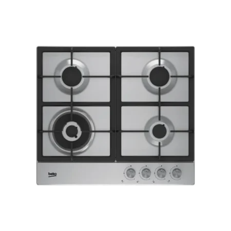 Beko 60cm High-Efficiency Built-in Gas Hob| Stainless Steel, Automatic Gas Cut-Off, Auto Ignition [HQAW 64225 SX]