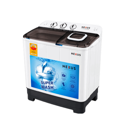 Nexus 7kg Semi Automatic Twin Tub Washing Machine w/ Drain Pump| Heavy Duty Motor, Air Dry Turbo, Magic Filters, Powerful Jet Pulsator [NX-WM-7G]