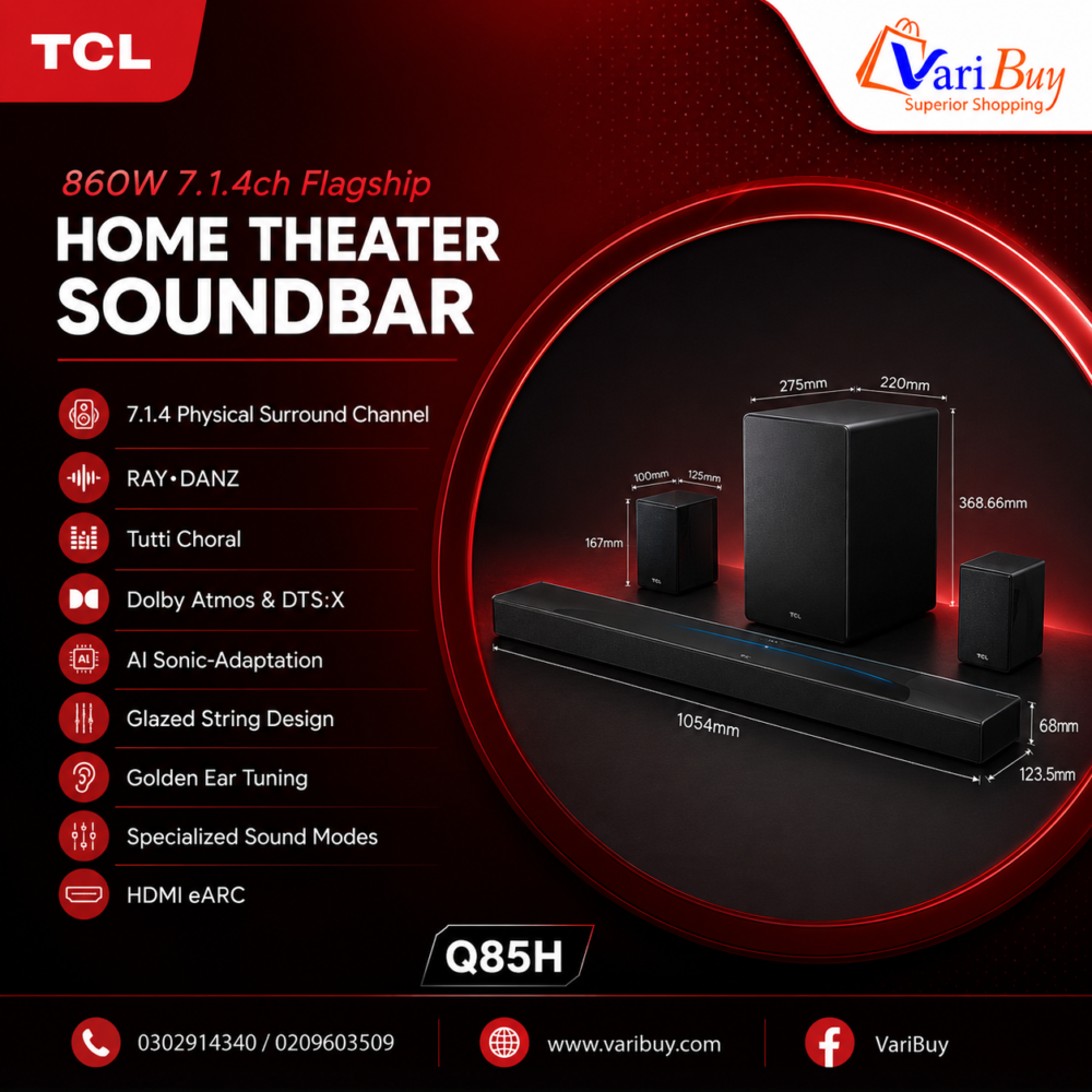 TCL 860W Q85H Pro 7.1.4ch Flagship Q Class Home Theater Soundbar w