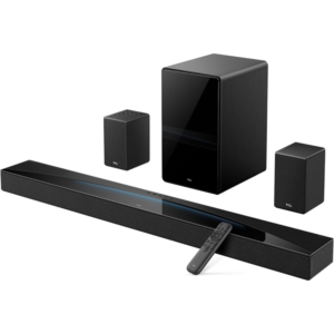 TCL 860W Q85H Pro 7.1.4ch Flagship Q Class Home Theater Soundbar w/ Wireless Subwoofer, and Wireless Surround Speakers| QLED Sound 7.1.4 Channel Sound Bar with Dolby Atmos [Q85H]
