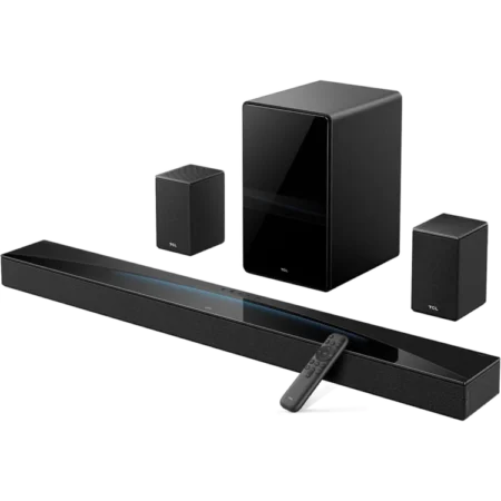 TCL 860W Q85H Pro 7.1.4ch Flagship Q Class Home Theater Soundbar w/ Wireless Subwoofer, and Wireless Surround Speakers| QLED Sound 7.1.4 Channel Sound Bar with Dolby Atmos [Q85H]