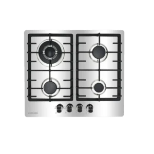 Bruhm 60cm 4 Burner Stainless Steel Gas Hob| Modern Design, Precision Cooking, Effortless Ignition, Flame Failure Device, Cast-iron Pan Supports [BGH-6640FI]