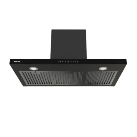 Bruhm 90cm T-Shape Ducted Cooker Hood w/ 3-Speed Touch Sensor Control| Matt-Black, Baffle Filters,  Bright LED Lights [BHT-90FB]