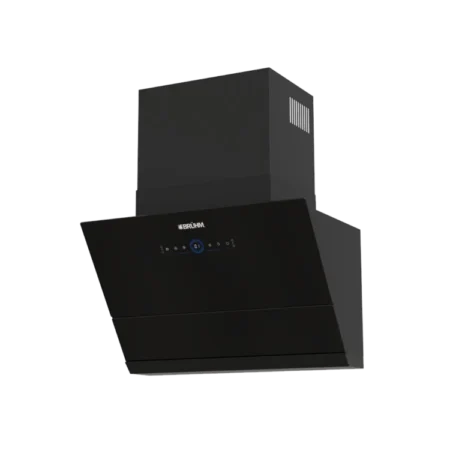 Bruhm 60cm Angled Cooker Hood  w/ 3-Speed Touch Sensor Control| Strong Suction Power, Heat Auto Clean, Ducted, Bright LED Lights [BHV-60FB]