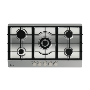 LG 90cm 5 Burner Stainless Steel Gas Hob| Heavy Duty Grates, 4.0kW Power, 86×51cm [CG5Z3626S]