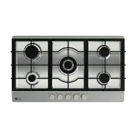 LG 90cm 5 Burner Stainless Steel Gas Hob| Heavy Duty Grates, 4.0kW Power, 86×51cm [CG5Z3626S]