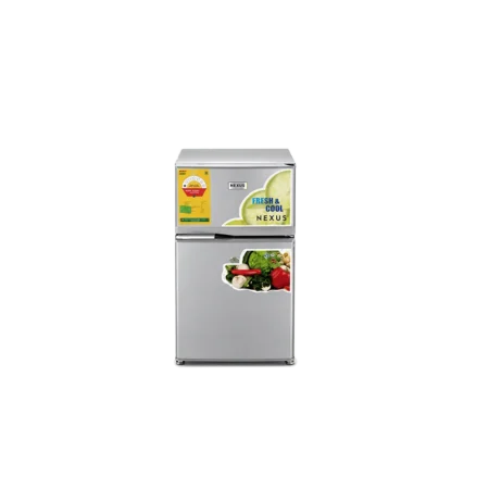 Nexus 80L Table Top Double Door Refrigerator | Mini Fridge with Freezer, Dual Door Refrigerator with Adjustable Temperature & Removable Glass Shelves, Mini Fridge for Dorm [NX-RF-130G]
